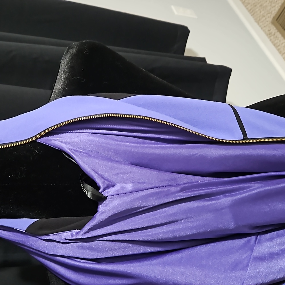 NWT - Liz Claiborne Purple & Black Dress - Size 12 - Picture 8 of 9